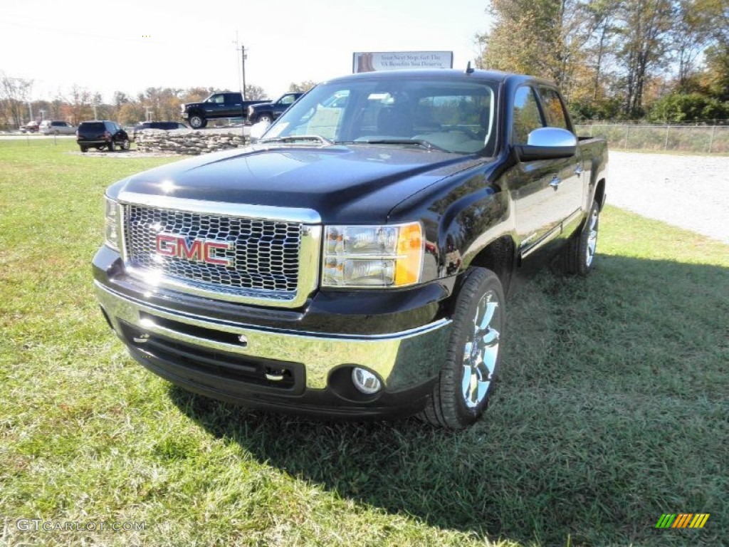 2012 Sierra 1500 SLE Crew Cab - Onyx Black / Ebony photo #3