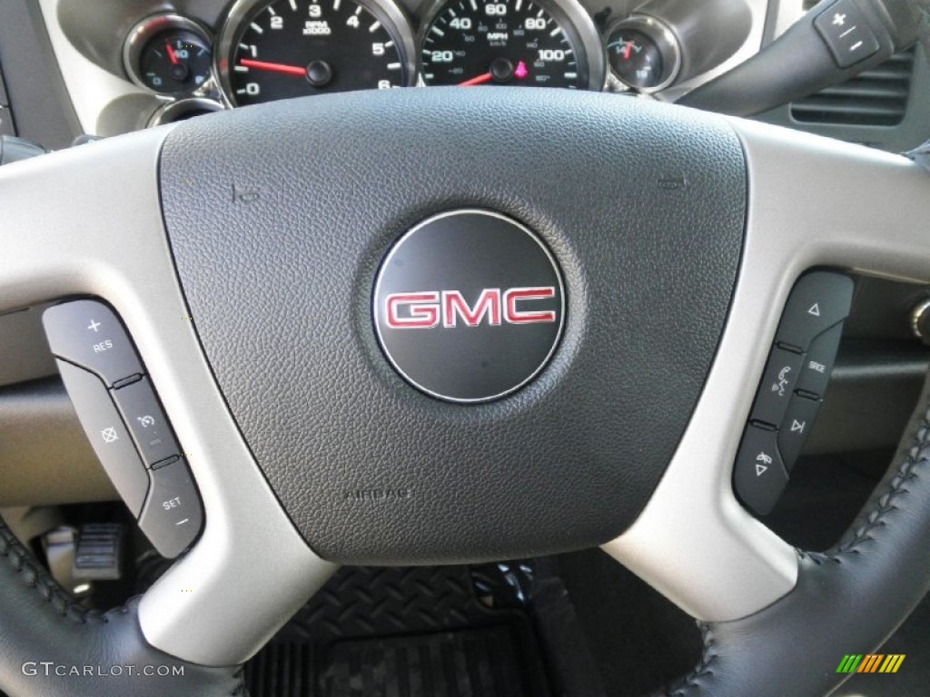 2012 GMC Sierra 1500 SLE Crew Cab Ebony Steering Wheel Photo #55664114