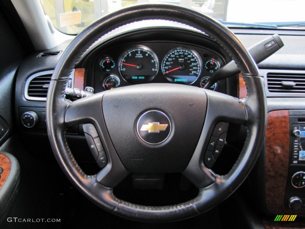 2008 Chevrolet Tahoe LTZ 4x4 Ebony Steering Wheel Photo #55665007