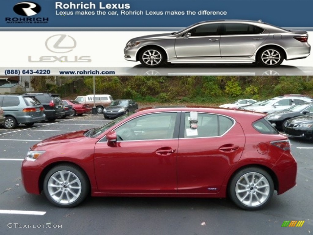 2012 CT 200h Hybrid Premium - Matador Red Mica / Caramel Nuluxe photo #1