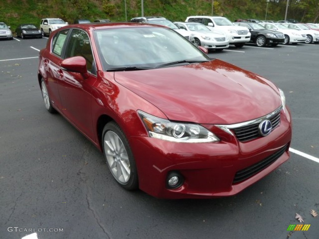 2012 CT 200h Hybrid Premium - Matador Red Mica / Caramel Nuluxe photo #6