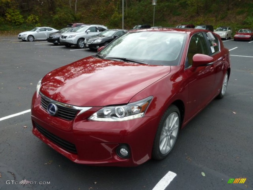 2012 CT 200h Hybrid Premium - Matador Red Mica / Caramel Nuluxe photo #8