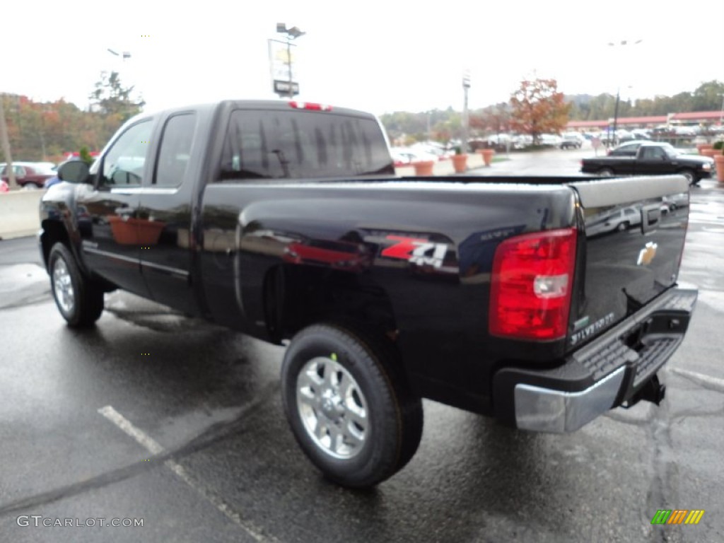 Black 2012 Chevrolet Silverado 2500HD LT Extended Cab 4x4 Exterior Photo #55669703