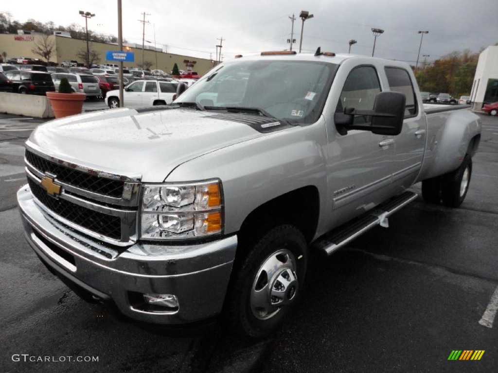 2012 Silverado 3500HD LTZ Crew Cab 4x4 Dually - Silver Ice Metallic / Ebony photo #3