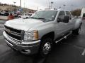 2012 Silver Ice Metallic Chevrolet Silverado 3500HD LTZ Crew Cab 4x4 Dually  photo #3