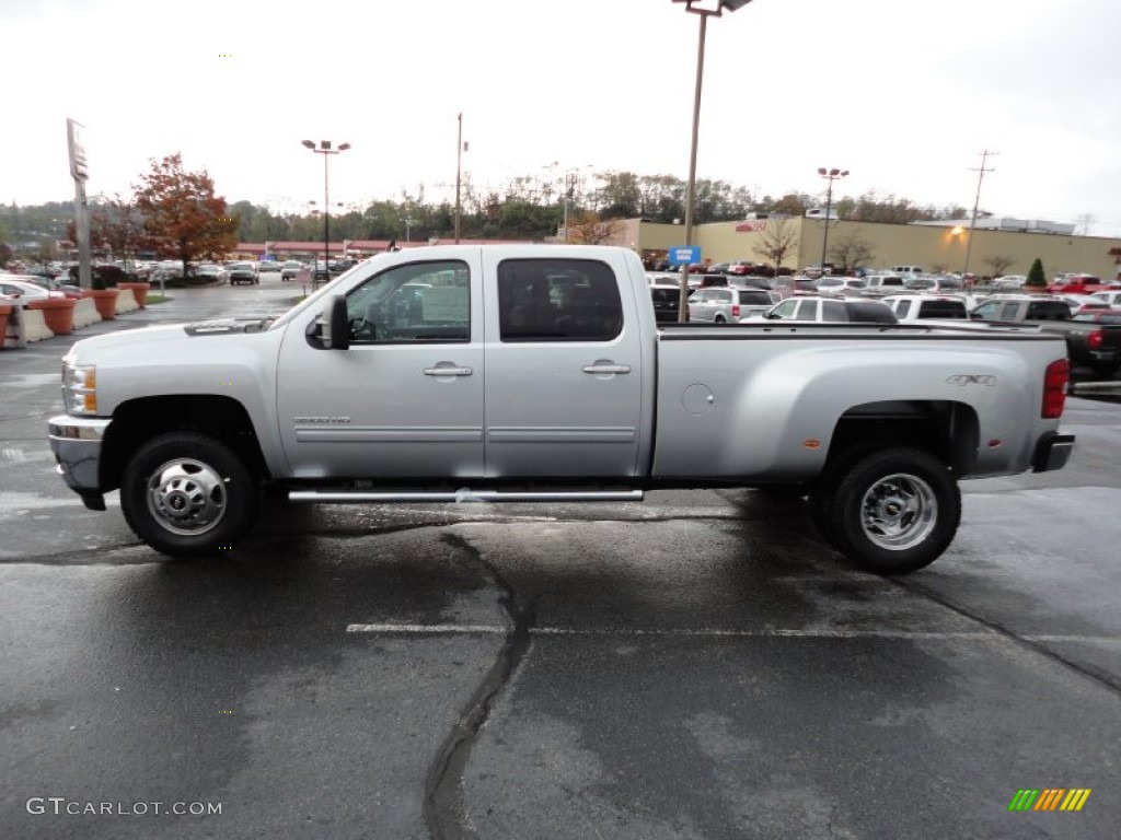 2012 Silverado 3500HD LTZ Crew Cab 4x4 Dually - Silver Ice Metallic / Ebony photo #4