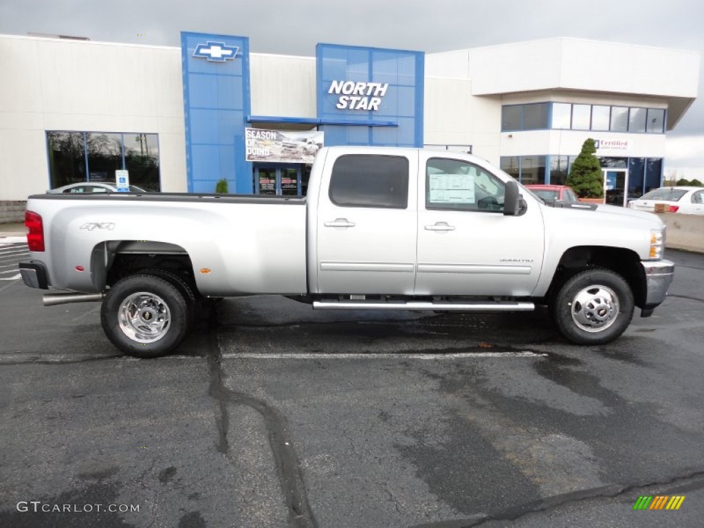 2012 Silverado 3500HD LTZ Crew Cab 4x4 Dually - Silver Ice Metallic / Ebony photo #8