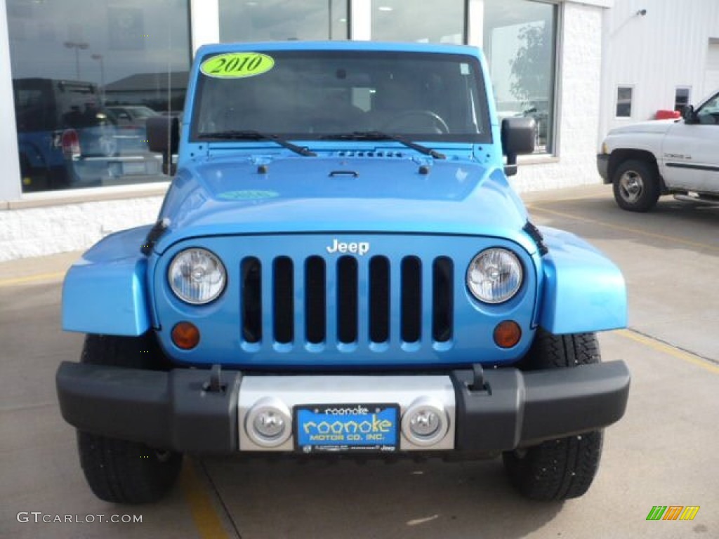 2010 Wrangler Unlimited Sahara 4x4 - Surf Blue Pearl / Dark Slate Gray/Medium Slate Gray photo #2