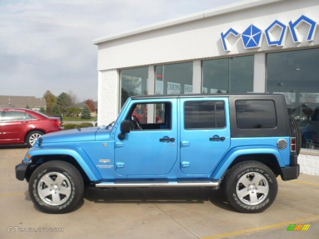 2010 Wrangler Unlimited Sahara 4x4 - Surf Blue Pearl / Dark Slate Gray/Medium Slate Gray photo #3