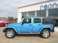 2010 Surf Blue Pearl Jeep Wrangler Unlimited Sahara 4x4  photo #3