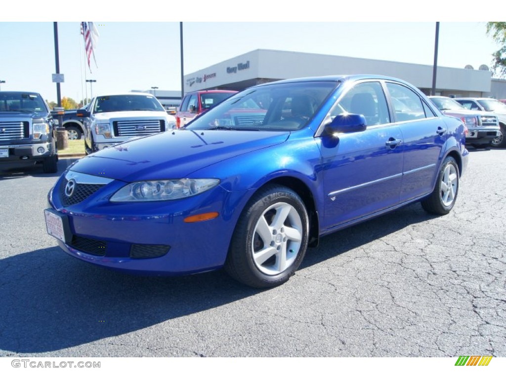 2003 MAZDA6 s Sedan - Sonic Blue Pearl / Black photo #6