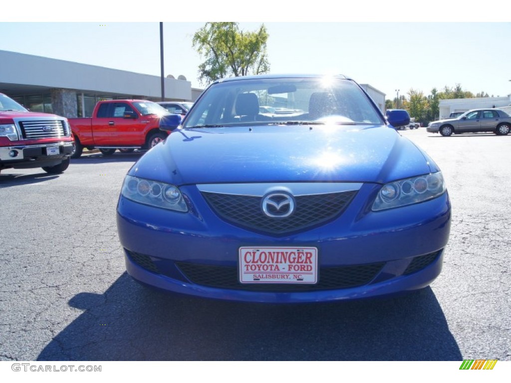 2003 MAZDA6 s Sedan - Sonic Blue Pearl / Black photo #7