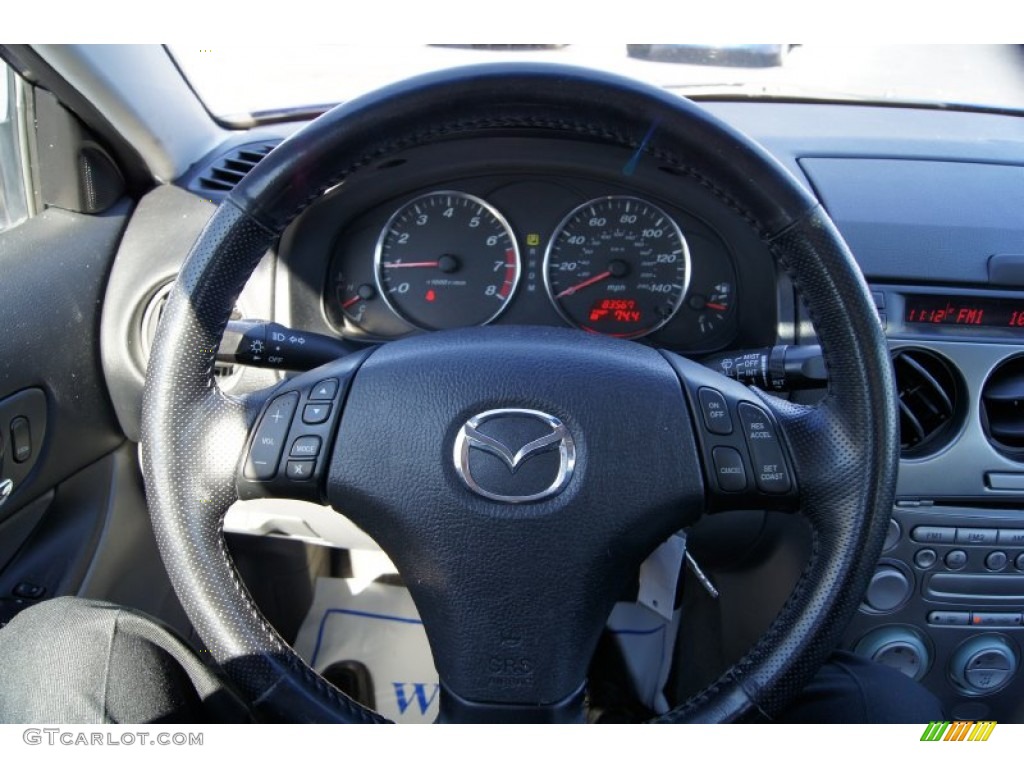2003 MAZDA6 s Sedan - Sonic Blue Pearl / Black photo #22