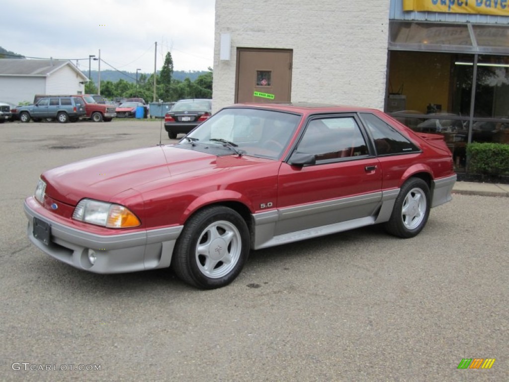 Wild Strawberry Metallic 1992 Ford Mustang GT Hatchback Exterior Photo #55673852