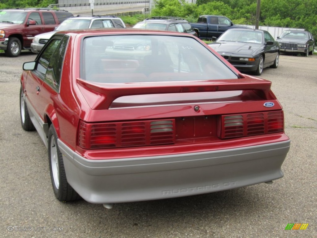 1992 Mustang GT Hatchback - Wild Strawberry Metallic / Scarlet Red photo #7