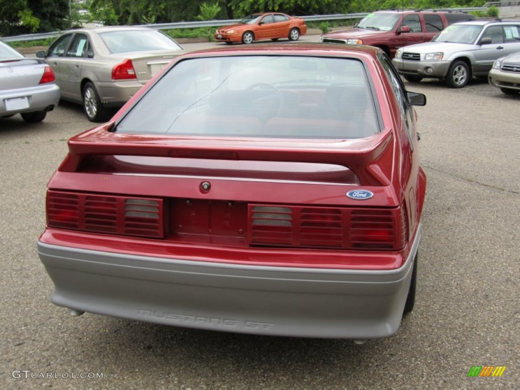 1992 Mustang GT Hatchback - Wild Strawberry Metallic / Scarlet Red photo #8