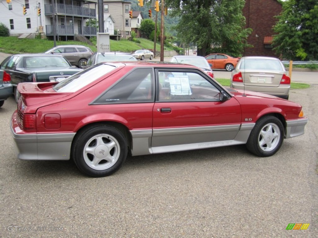 Wild Strawberry Metallic 1992 Ford Mustang GT Hatchback Exterior Photo #55673923