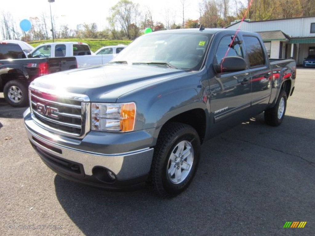 2012 Sierra 1500 SLE Crew Cab 4x4 - Stealth Gray Metallic / Ebony photo #3