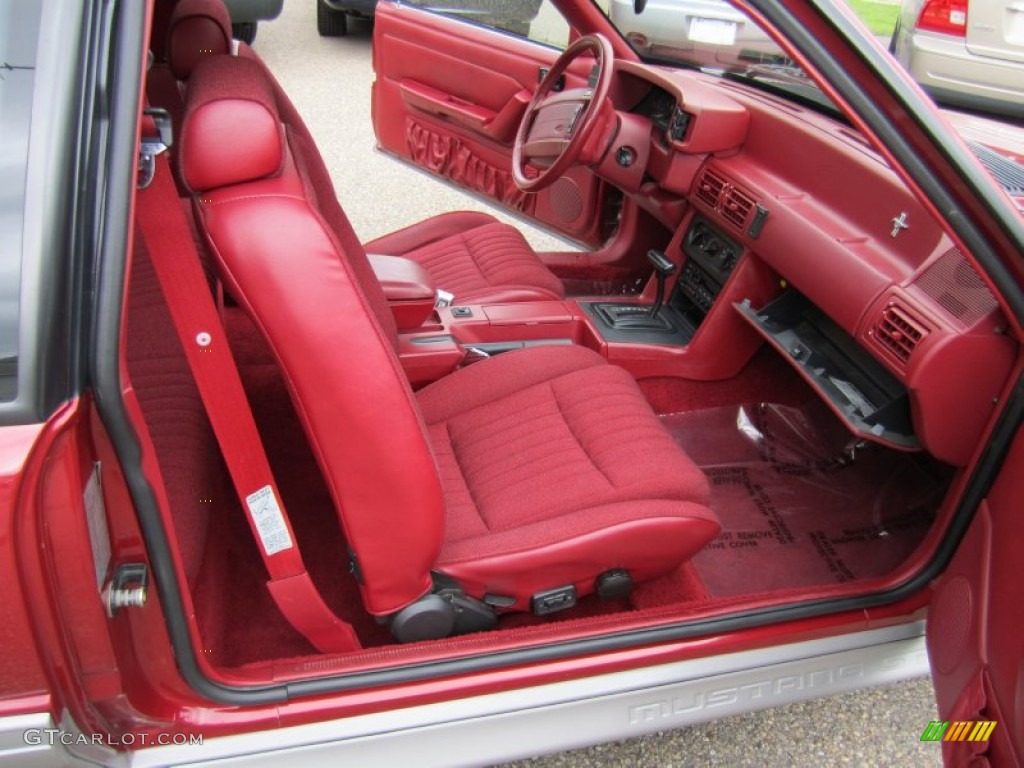 1992 Mustang GT Hatchback - Wild Strawberry Metallic / Scarlet Red photo #16