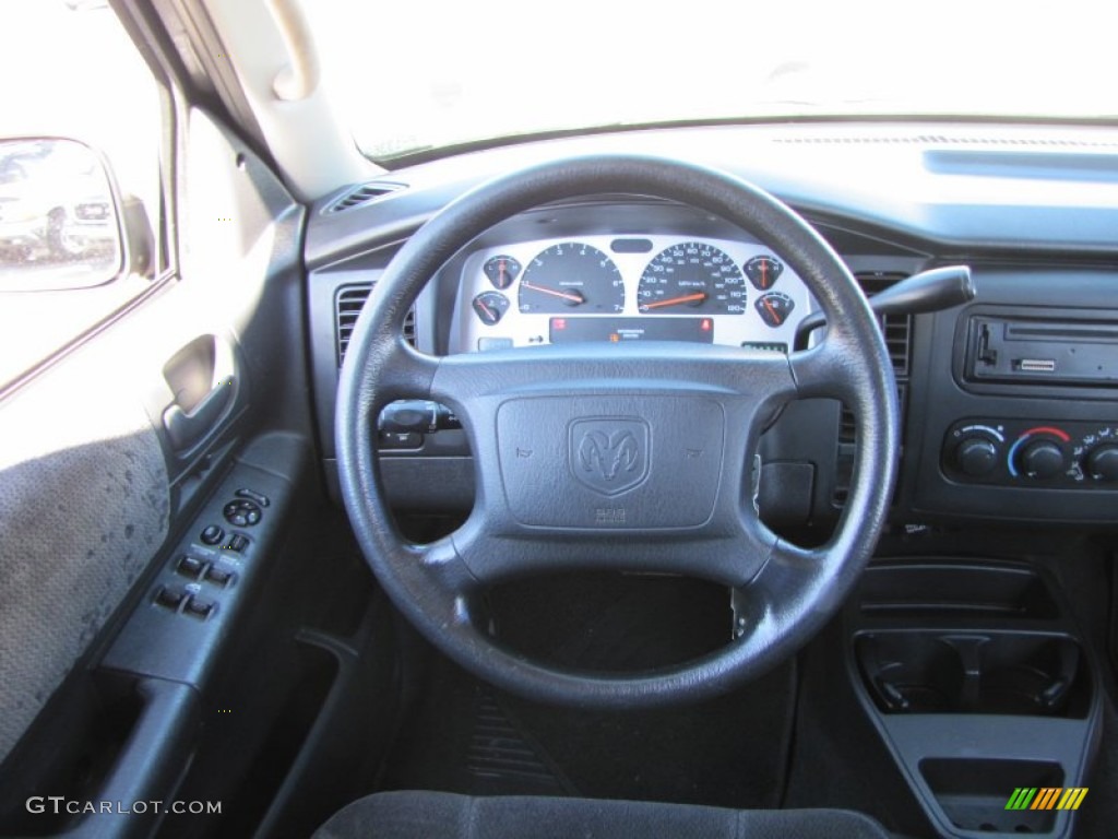 2004 Dodge Dakota SXT Quad Cab Dark Slate Gray Steering Wheel Photo #55676560
