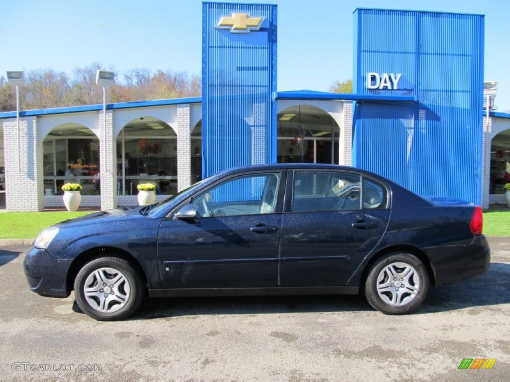 2007 Malibu LS Sedan - Dark Blue Metallic / Titanium Gray photo #2