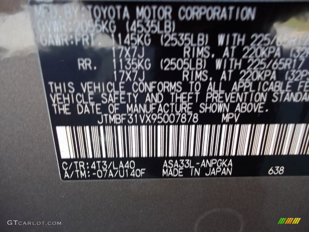 2009 RAV4 Color Code 4T3 for Pyrite Mica Photo #55681424