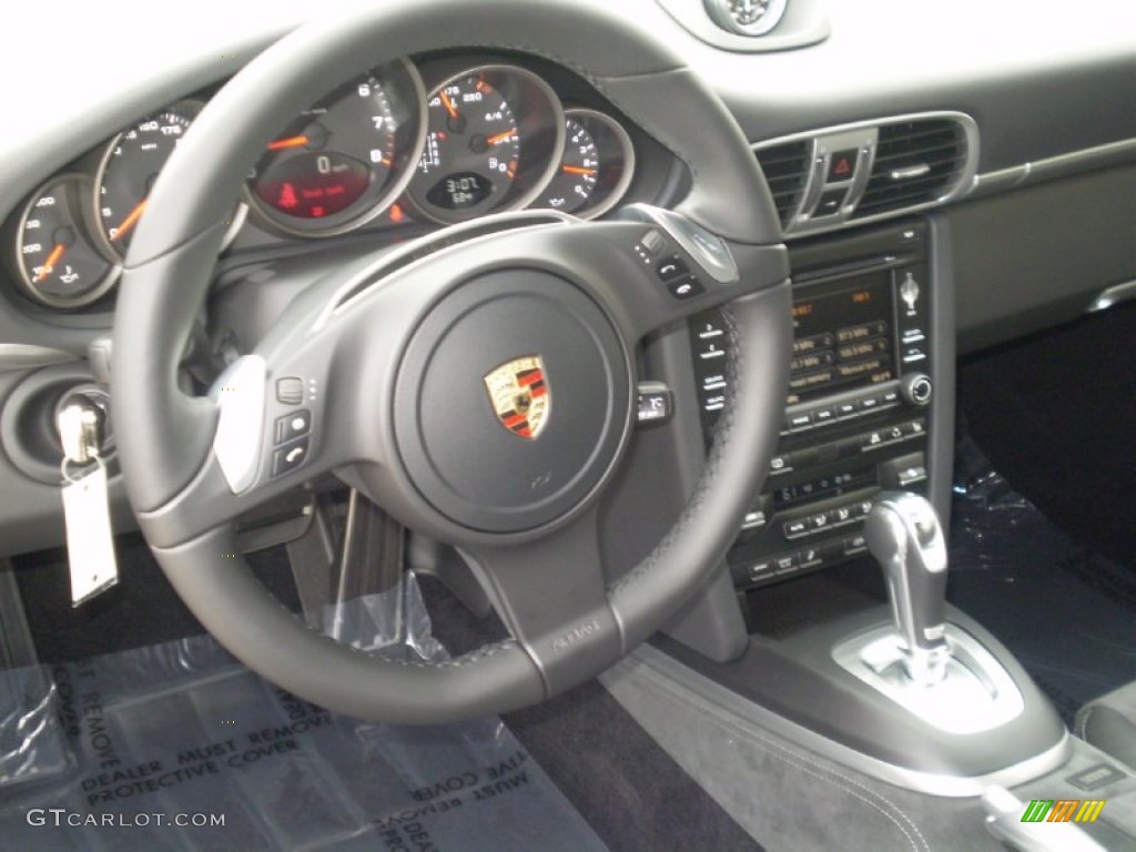 2012 Porsche 911 Carrera 4 GTS Coupe Black Leather w/Alcantara Steering Wheel Photo #55681678