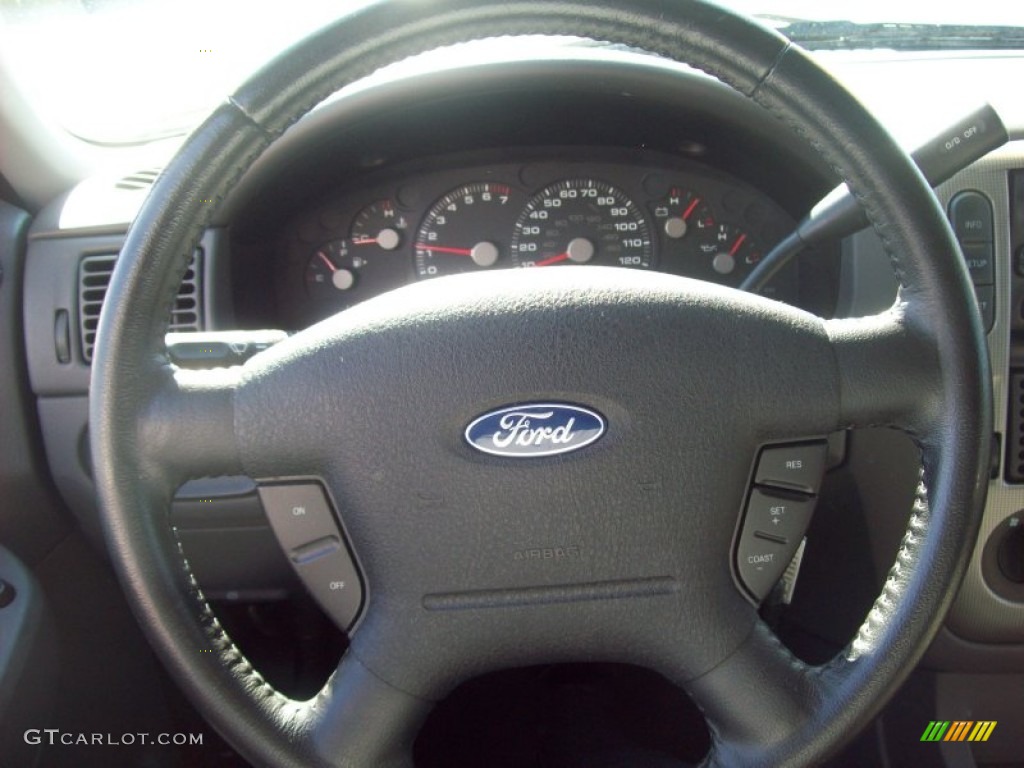 2005 Ford Explorer XLT 4x4 Graphite Steering Wheel Photo #55682903