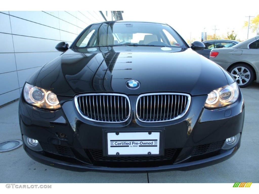 2008 3 Series 328xi Coupe - Black Sapphire Metallic / Cream Beige photo #2