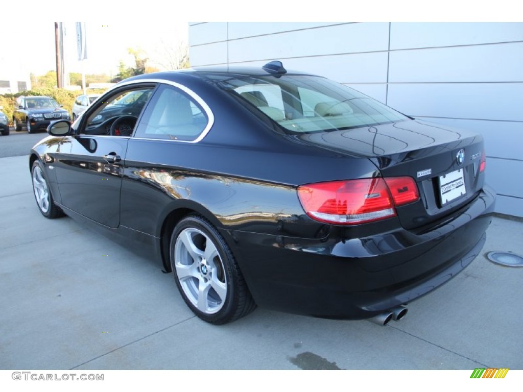 2008 3 Series 328xi Coupe - Black Sapphire Metallic / Cream Beige photo #4