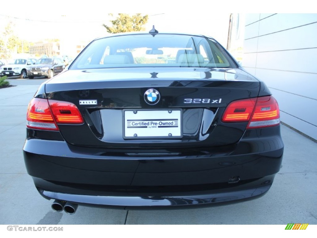 2008 3 Series 328xi Coupe - Black Sapphire Metallic / Cream Beige photo #5