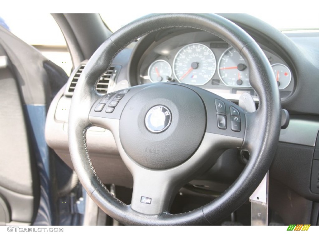 2005 BMW M3 Coupe Black Steering Wheel Photo #55687402