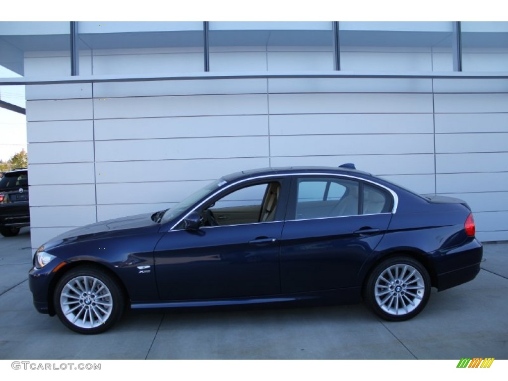 2011 3 Series 335i xDrive Sedan - Deep Sea Blue Metallic / Beige photo #3