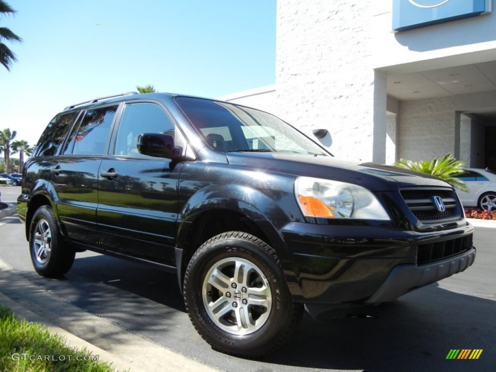2004 Pilot EX-L 4WD - Nighthawk Black Pearl / Saddle photo #4