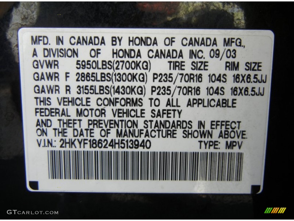 2004 Pilot EX-L 4WD - Nighthawk Black Pearl / Saddle photo #32