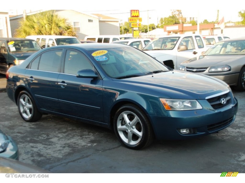 2006 Sonata GLS V6 - Aquamarine Pearl / Beige photo #2