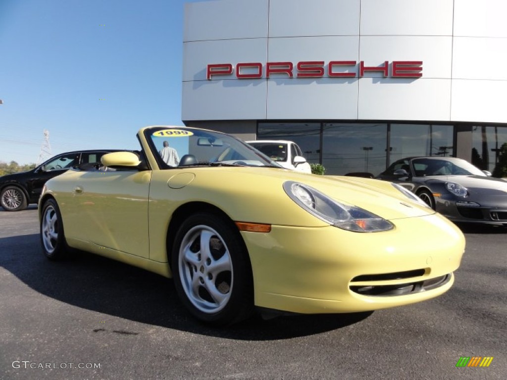 1999 911 Carrera Cabriolet - Pastel Yellow / Black photo #5