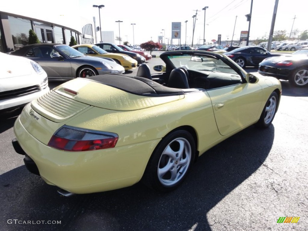1999 911 Carrera Cabriolet - Pastel Yellow / Black photo #7