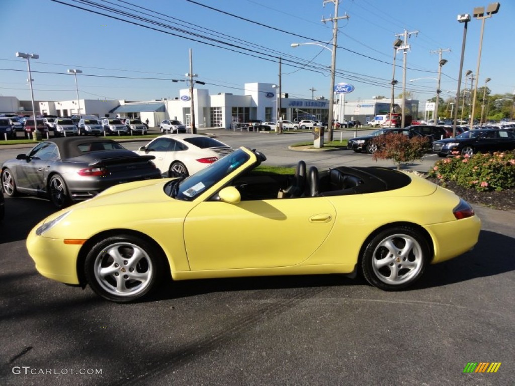 1999 911 Carrera Cabriolet - Pastel Yellow / Black photo #10