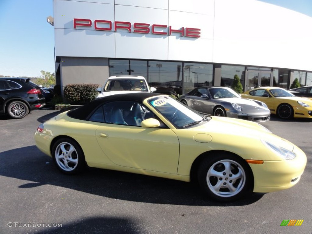 1999 911 Carrera Cabriolet - Pastel Yellow / Black photo #35