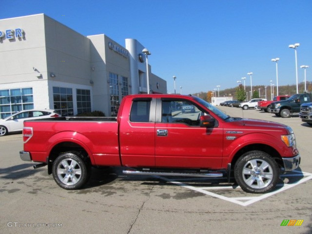 2010 F150 Lariat SuperCab 4x4 - Red Candy Metallic / Black photo #2