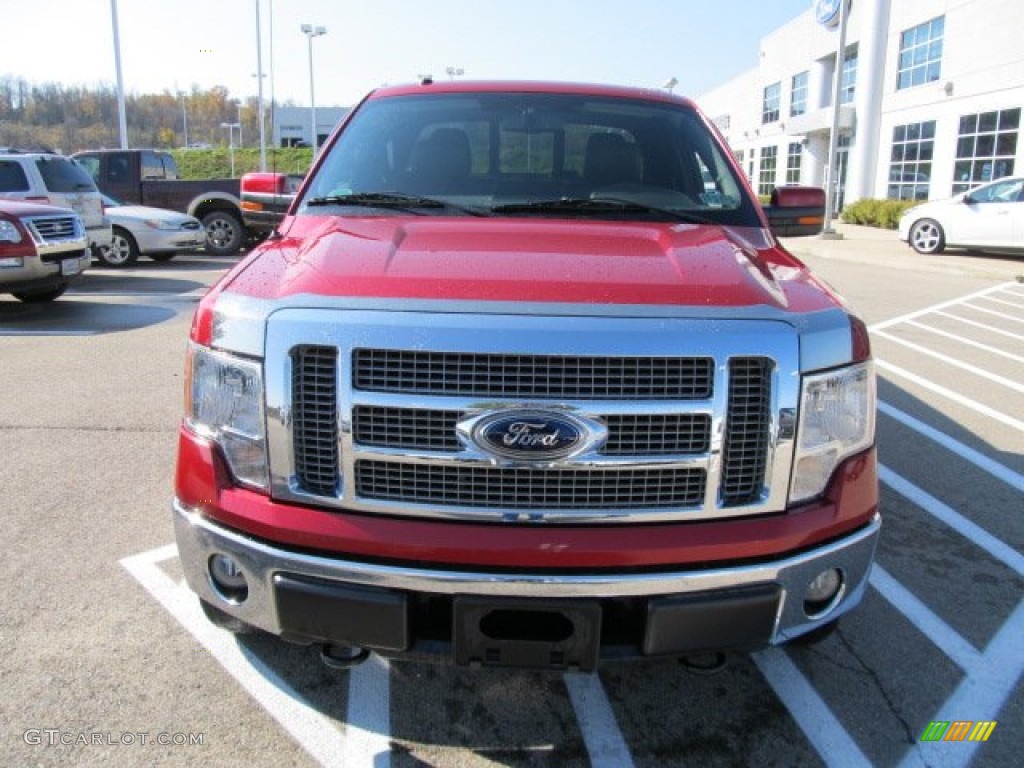 2010 F150 Lariat SuperCab 4x4 - Red Candy Metallic / Black photo #4