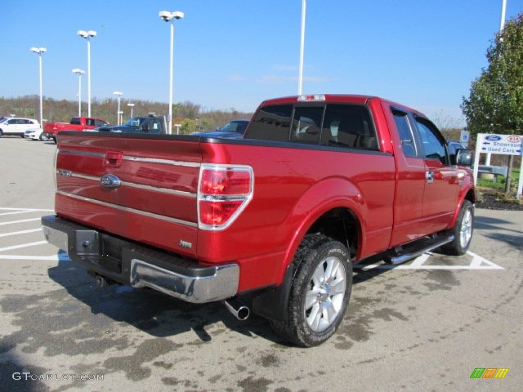 2010 F150 Lariat SuperCab 4x4 - Red Candy Metallic / Black photo #9