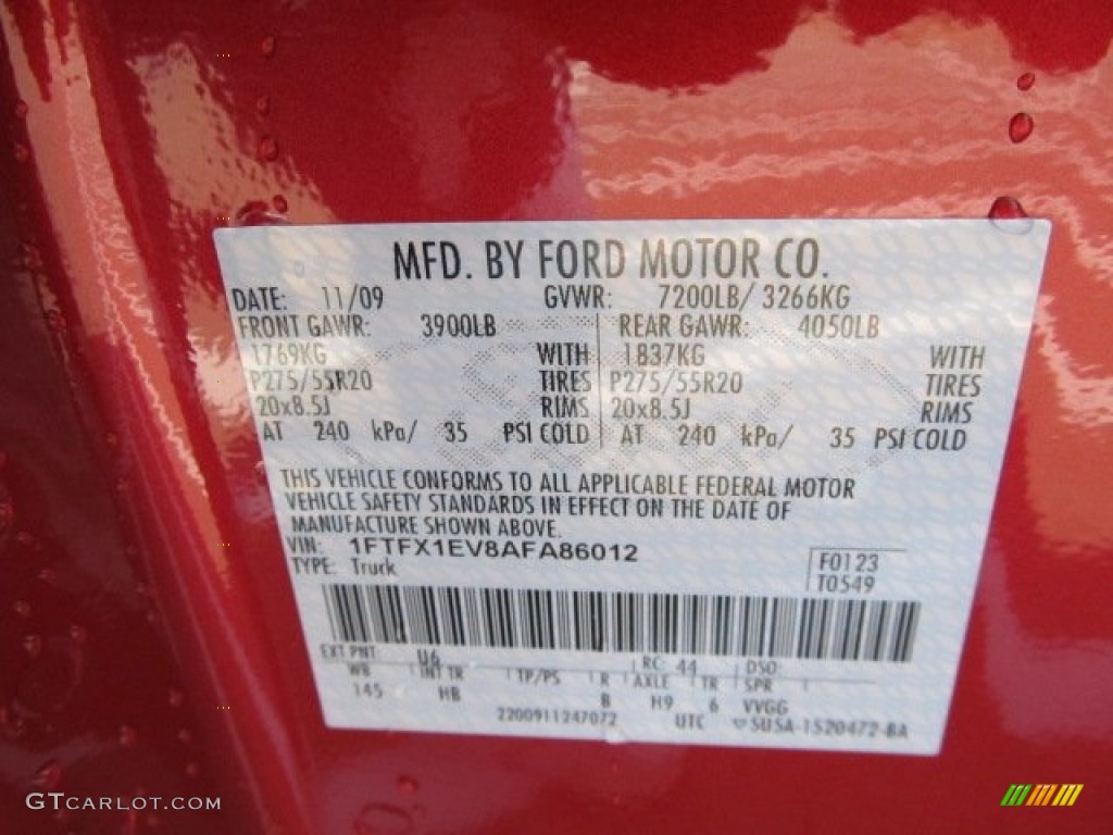 2010 F150 Lariat SuperCab 4x4 - Red Candy Metallic / Black photo #24