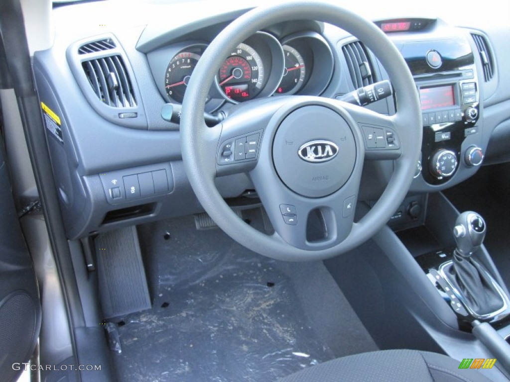 2012 Kia Forte Koup EX Black Steering Wheel Photo #55698794