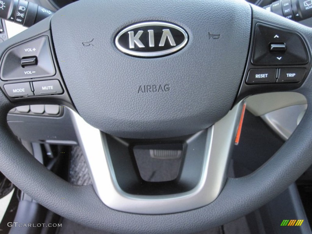 2012 Kia Rio Rio5 LX Hatchback Beige Steering Wheel Photo #55698884