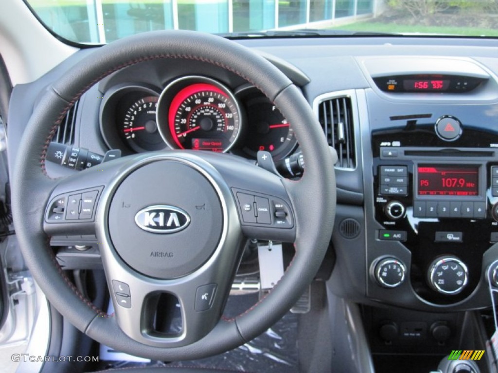 2012 Kia Forte Koup SX Black Steering Wheel Photo #55699064