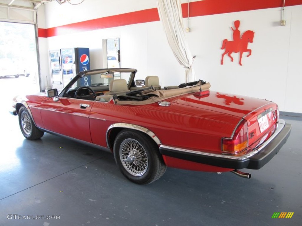 1990 XJ XJS Convertible - Signal Red / Beige/Red photo #2