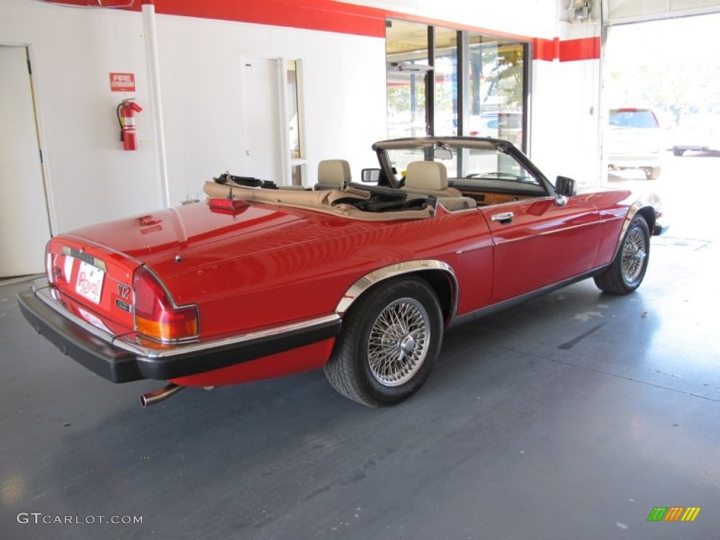 1990 XJ XJS Convertible - Signal Red / Beige/Red photo #4
