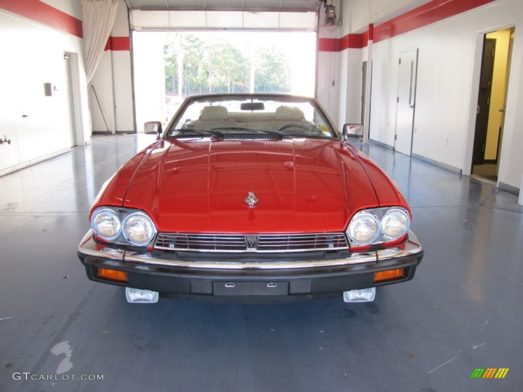 1990 XJ XJS Convertible - Signal Red / Beige/Red photo #6